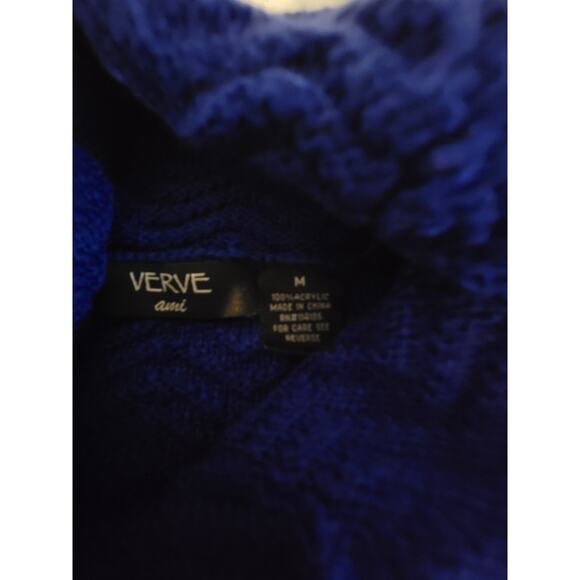Verve ami medium blue long sleeve cowl neck sweater - Picture 5 of 5